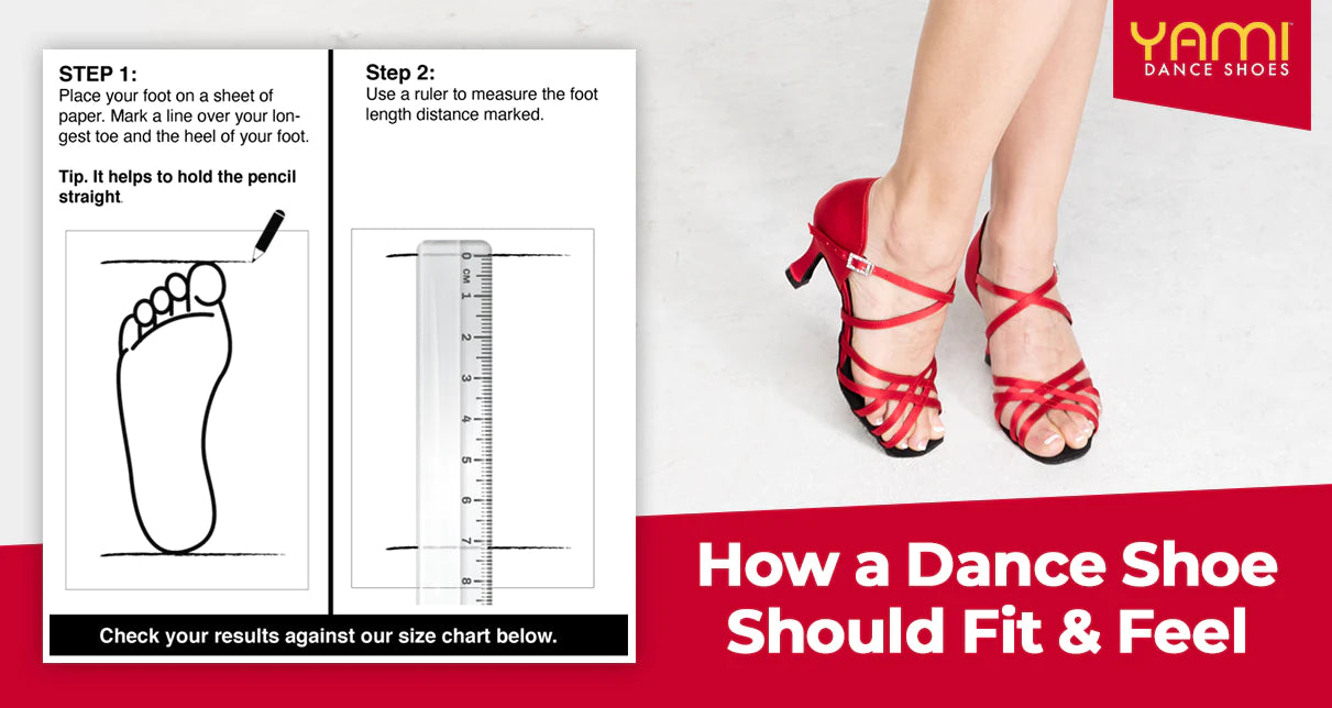 Dance Shoe Size Chart and How a dance shoe should fit and feel! Yami