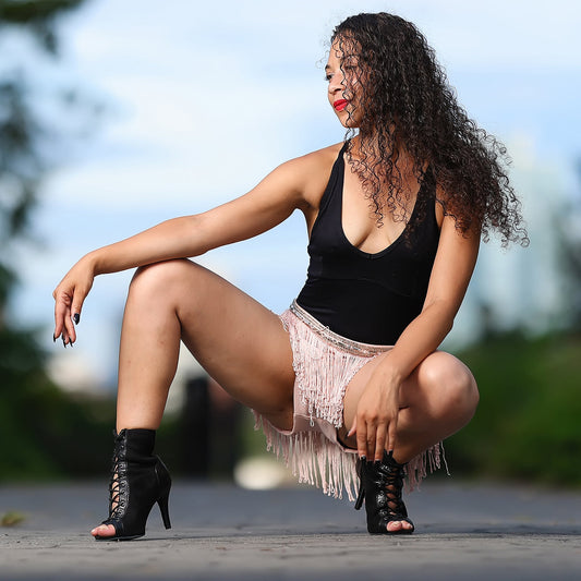 Yami Puchi full lace StreetSole dance bootie worn by a dancer