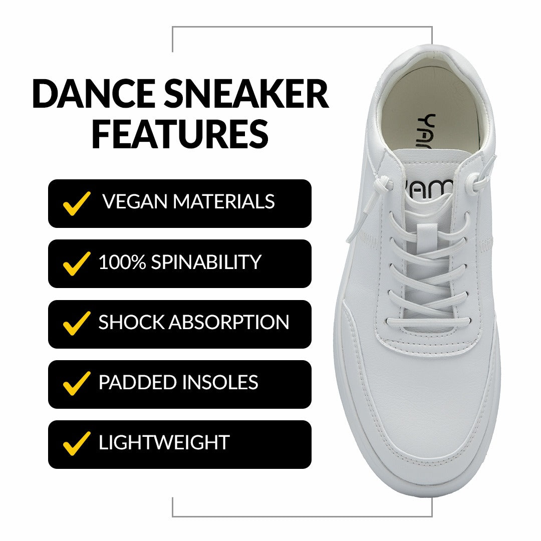 SpinSole Dance Sneaker-All White-2